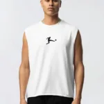Beyaz Futbolcu Baskılı Antrenman Sporcu Atleti Oversize Kolsuz T-Shirt - L-alttext1
