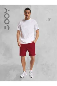 Beyaz Oversize Tshirt - Bordo Penye Şort Takım-alttext1