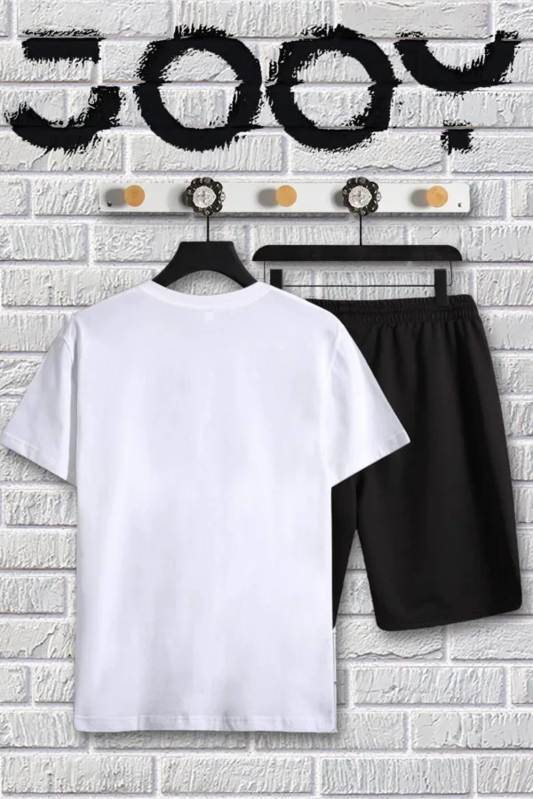 Beyaz Oversize Tshirt Ve Penye Şort Takım - L-alttext2