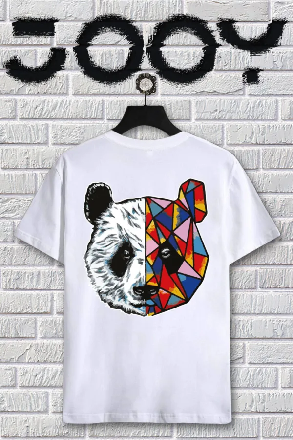 Beyaz Tokyo Panda Baskılı Oversize T-shirt Ve Penye Şort Takım - M-alttext3