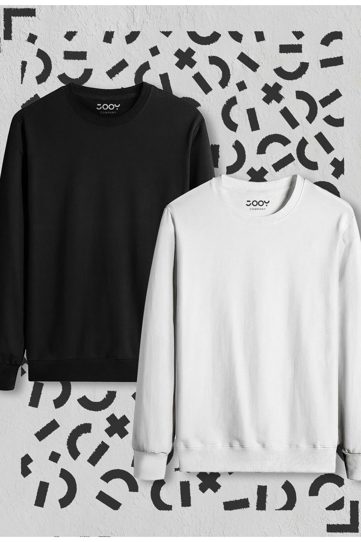 Bisiklet Yaka Pamuklu Penye Sweatshirt 2'li Avantaj Paket-alttext1