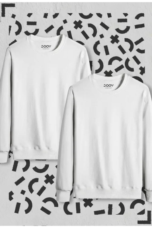 Bisiklet Yaka Pamuklu Penye Sweatshirt 2’li Avantaj Paket