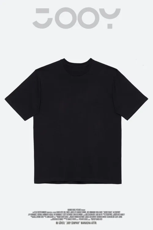 Bisiklet Yaka Siyah Oversize Tshirt