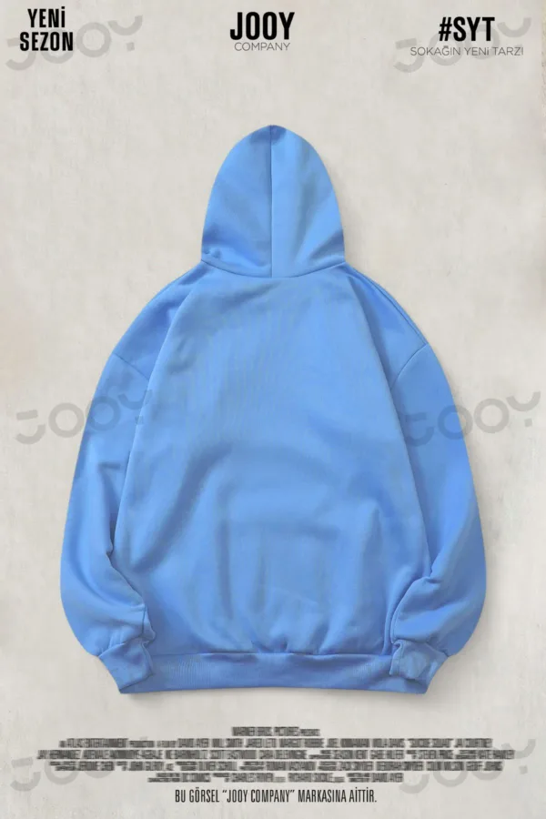 Brooklyn JC Baskılı Bebe Mavi 3 İplik Kapüşonlu Sweatshirt Hoodie - M-alttext2