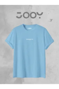 Brooklyn JC Baskılı Geniş Kalıp Oversize Bebe Mavi T-Shirt-alttext1