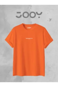 Brooklyn JC Baskılı Geniş Kalıp Oversize Turuncu Orange T-Shirt-alttext1