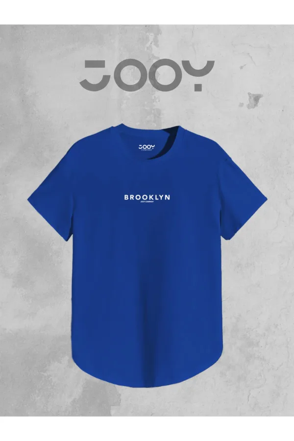 Brooklyn JC Baskılı Siyah - Saks Mavi Oval Kesim Tshirt 2'li Set - M-alttext3