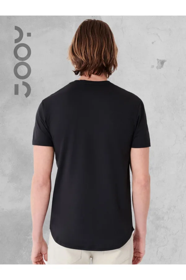 Brooklyn JC Baskılı Siyah - Saks Mavi Oval Kesim Tshirt 2'li Set - M-alttext4