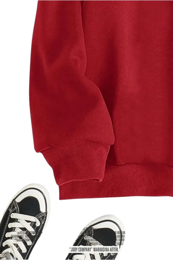 Brooklyn JC Yarım Fermuarlı Sweatshirt Kırmızı - Beyaz 2'li Kampanya Set - XL-alttext5