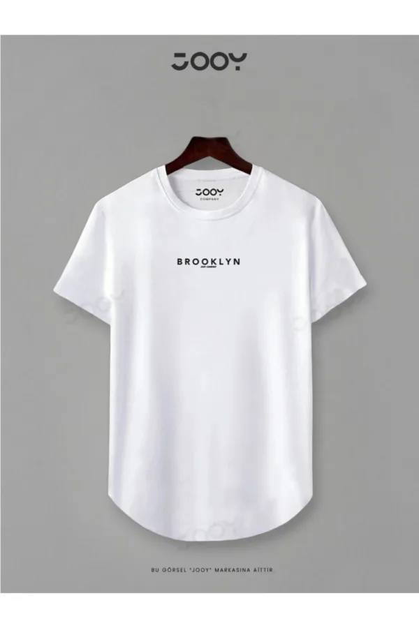 Brooklyn Jc Baskılı Siyah Beyaz Oval Kesim Tshirt 2'li Set - M-alttext2