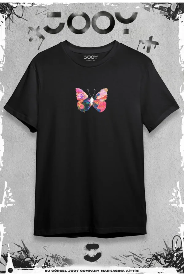 Butterfly Effect Tasarım Siyah Oversize Tshirt - S-alttext2