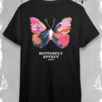 Butterfly Effect Tasarım Siyah Oversize Tshirt - S-alttext1