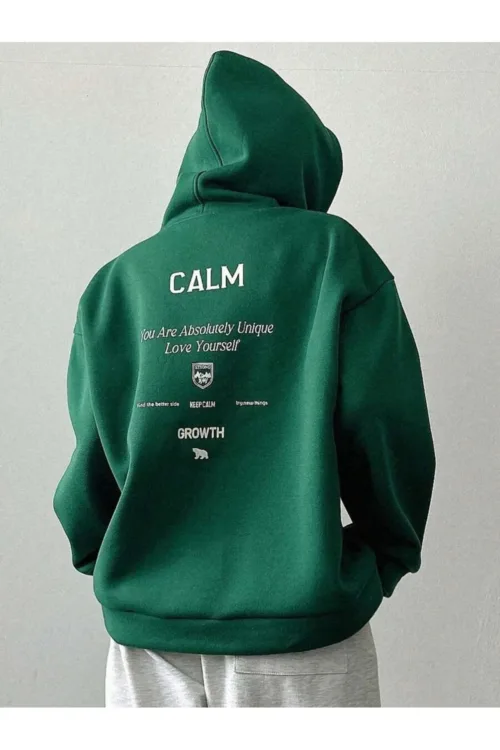 Calm Growth Yeşil Kadın Kapüşonlu Sweatshirt Hoodie