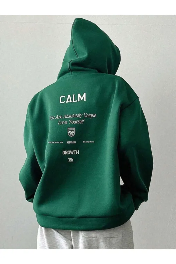 Calm Growth Yeşil Kadın Kapüşonlu Sweatshirt Hoodie - L-alttext1
