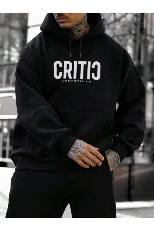 Critic Tasarım Erkek Kapüşonlu Sweatshirt Hoodie