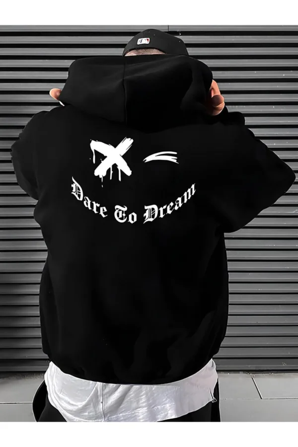 Dare To Dream Tasarım Kapüşonlu Sweatshirt - S-alttext1