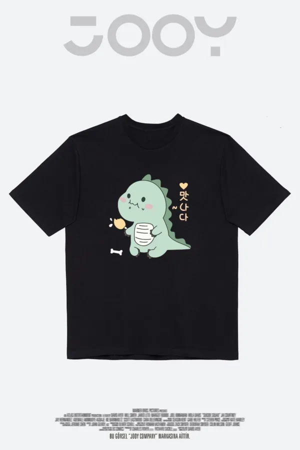 Dinazor Baskılı Siyah Oversize Tshirt - XL-alttext1