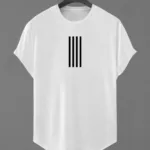 Dört Şerit Baskılı Slim Fit Oval Kesim T-Shirt - M-alttext1