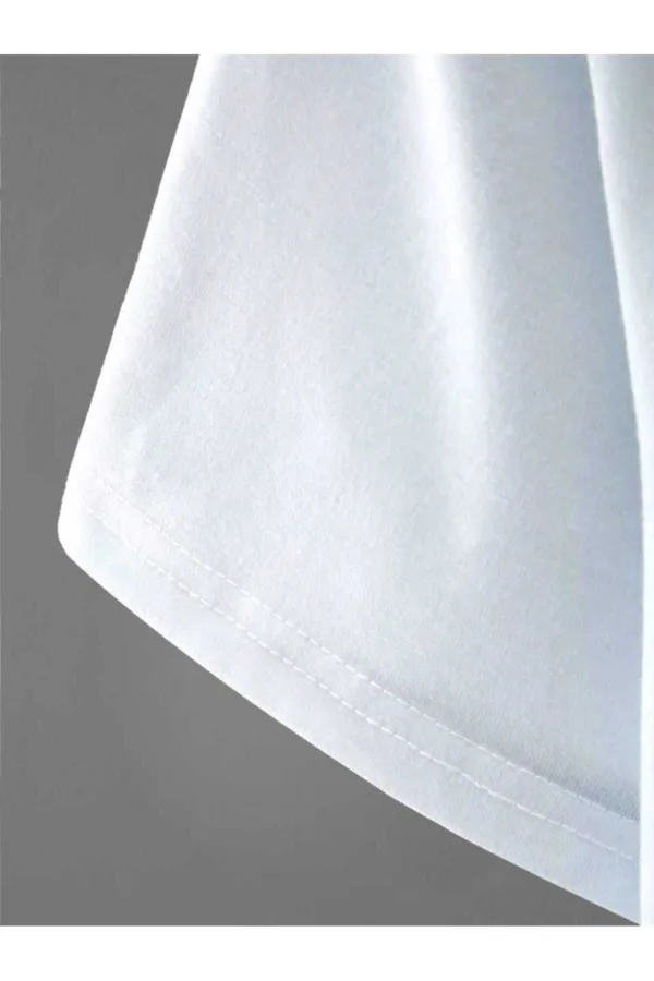 Dört Şerit Baskılı Slim Fit Oval Kesim T-Shirt - M-alttext5