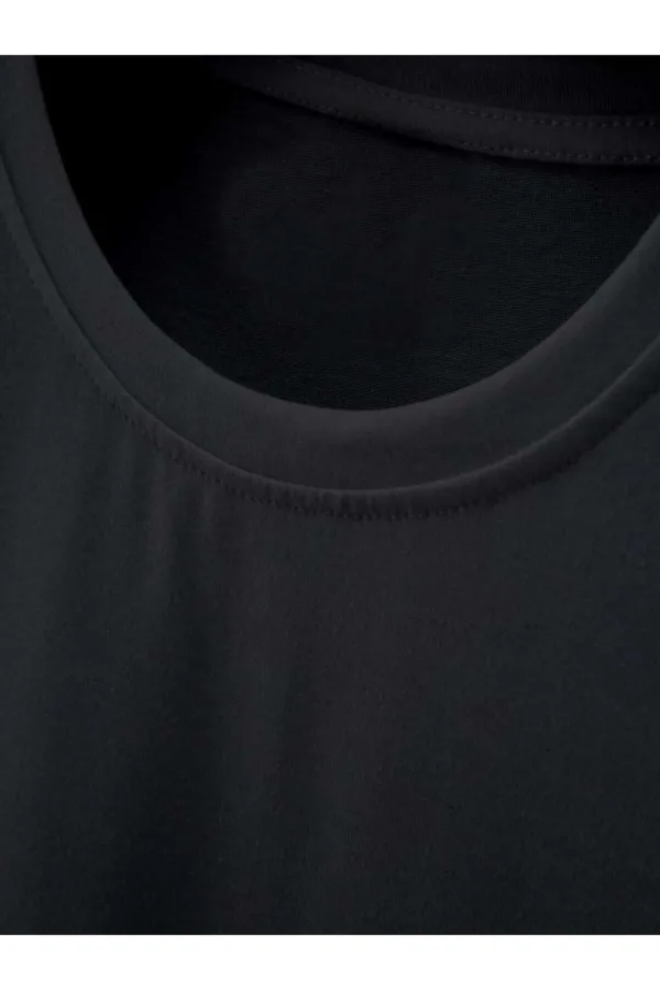 Dört Şerit Baskılı Slim Fit Oval Kesim T-Shirt-alttext3