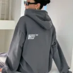 Dream Effect Duman Gri Füme Kadın Kapüşonlu Sweatshirt Hoodie - L-alttext1