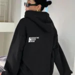 Dream Effect Siyah Kadın Kapüşonlu Sweatshirt Hoodie - S-alttext1