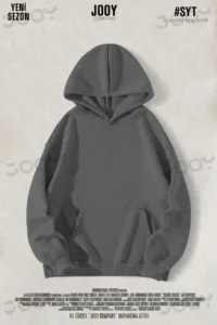 Duman Gri Füme Düz Baskısız Kalın Şardonlu 3 İplik Kapüşonlu Sweatshirt-alttext1