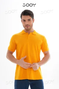 Erkek %100 Pamuk Hardal Sarısı Polo Yaka T-Shirt-alttext1