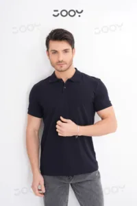 Erkek %100 Pamuk Lacivert Polo Yaka T-Shirt-alttext1