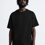 Erkek Düz Siyah Oversize Tshirt - M-alttext1