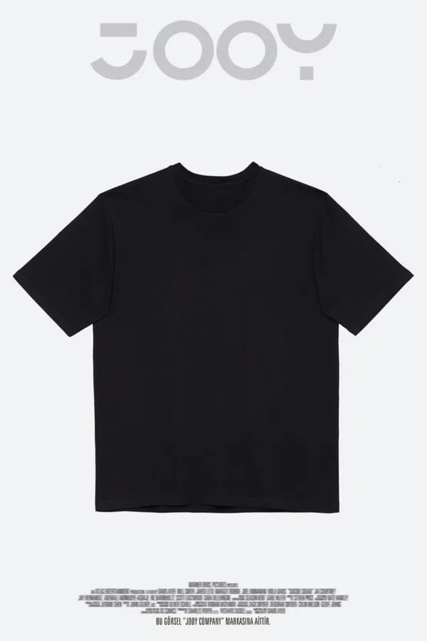 Erkek Düz Siyah Oversize Tshirt - M-alttext4