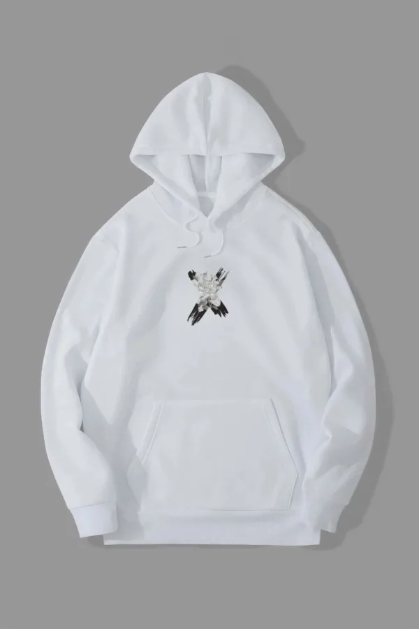 Existence Tasarım Beyaz Kapüşonlu Sweatshirt Hoodie - S-alttext2