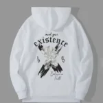 Existence Tasarım Beyaz Kapüşonlu Sweatshirt Hoodie - S-alttext1