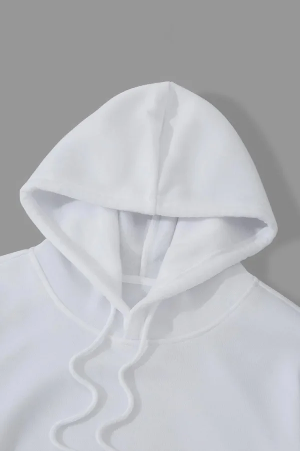 Hold Back Tasarım Beyaz Kapüşonlu Sweatshirt Hoodie - L-alttext4