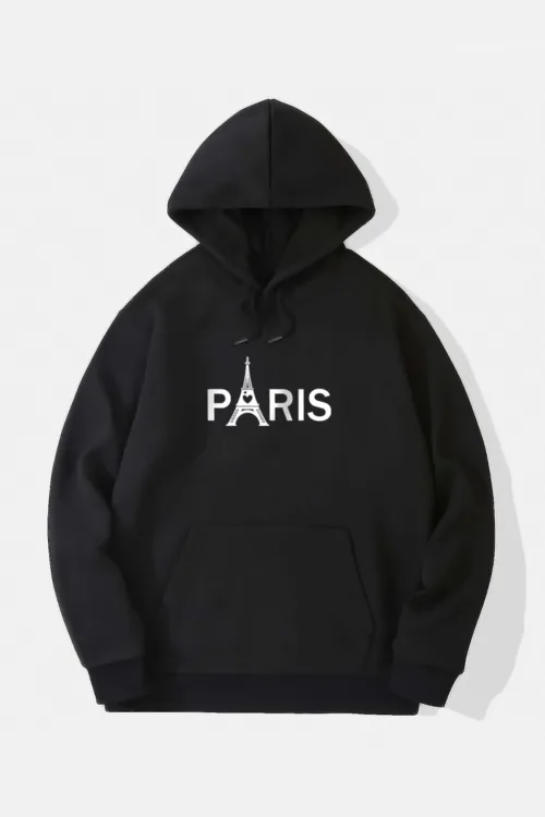 Eyfel Kulesi Paris Tasarım Kapüşonlu Sweatshirt