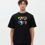 Four Monkey Baskılı Siyah Oversize Tshirt - XL-alttext1