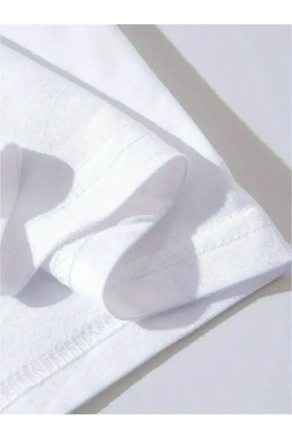 Free Happy Ayıcık Baskılı Beyaz Oversize T-Shirt-alttext4