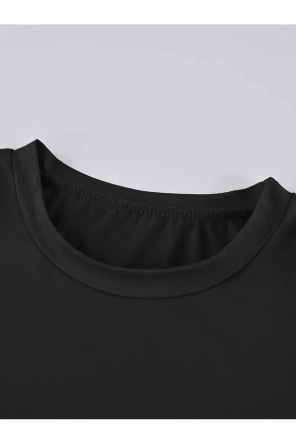 Free Happy Ayıcık Baskılı Siyah Oversize T-Shirt-alttext3