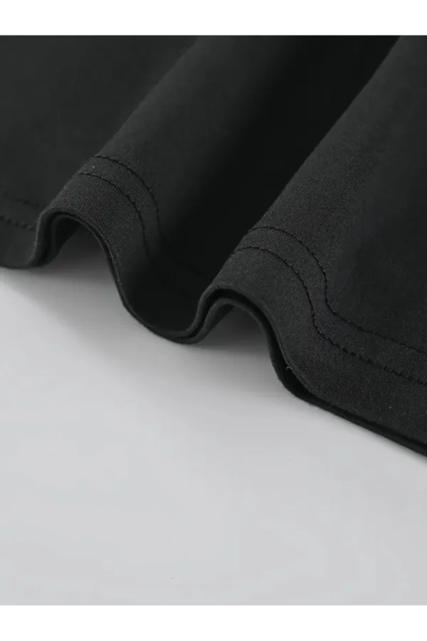 Free Happy Ayıcık Baskılı Siyah Oversize T-Shirt-alttext4