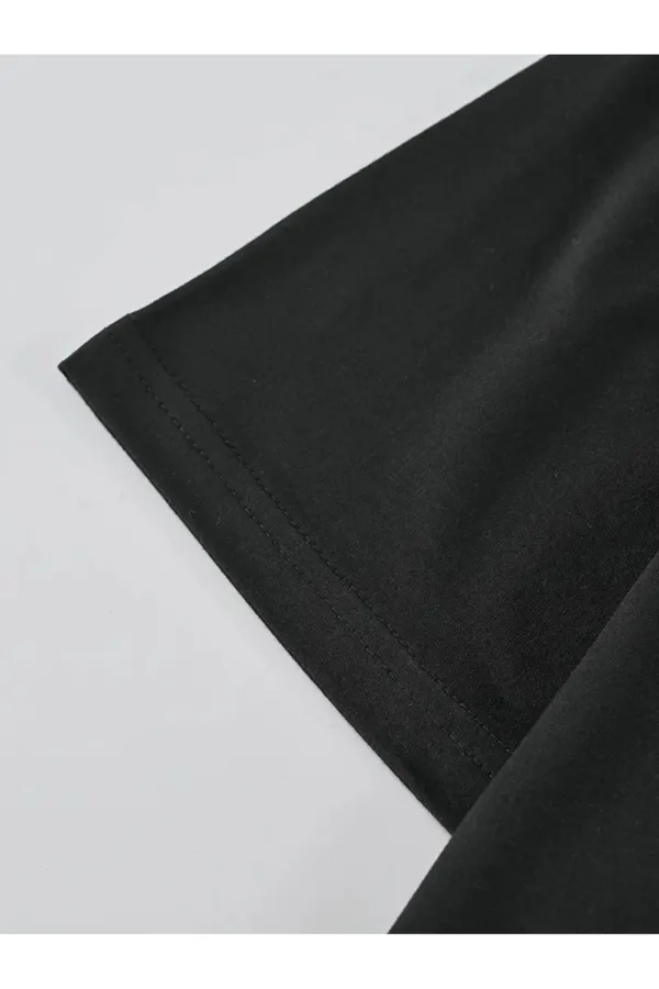 Free Happy Ayıcık Baskılı Siyah Oversize T-Shirt-alttext5