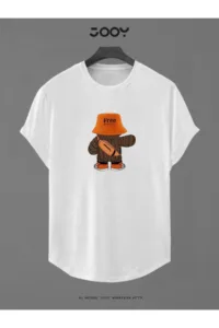 Free Happy Ayıcık Baskılı Slim Fit Oval Kesim T-Shirt-alttext1