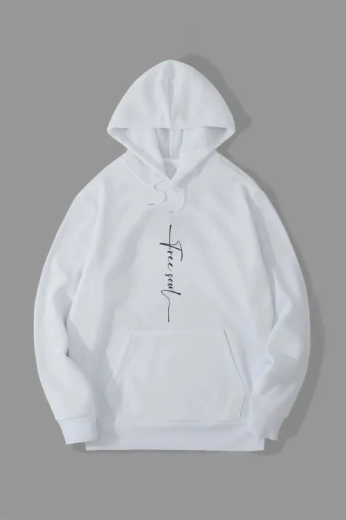 Free Soul Baskılı Kapüşonlu Sweatshirt