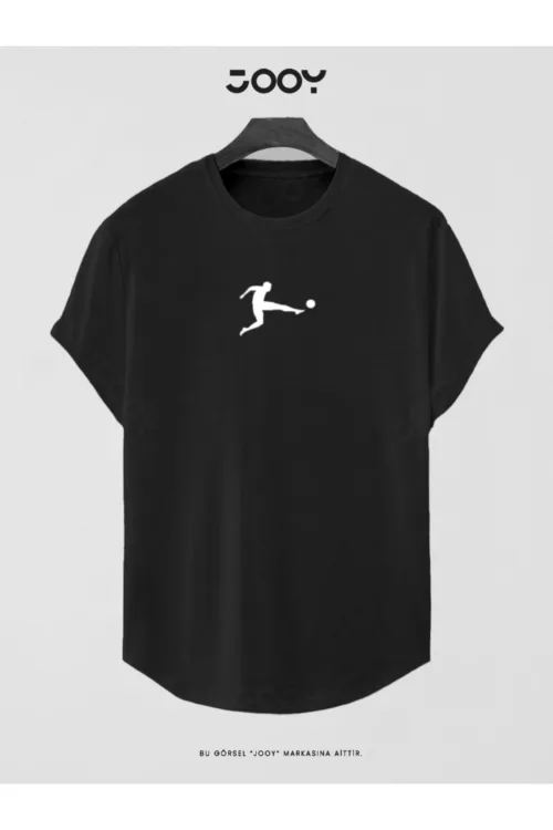Futbolcu Baskılı Slim Fit Oval Kesim T-Shirt
