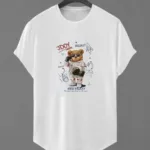Galaxy Bear Baskılı Slim Fit Oval Kesim T-Shirt-alttext1