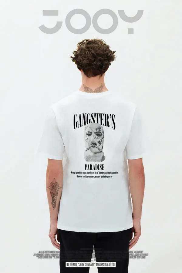 Gangster’s Paradise Baskılı Beyaz Oversize Tshirt - L-alttext1