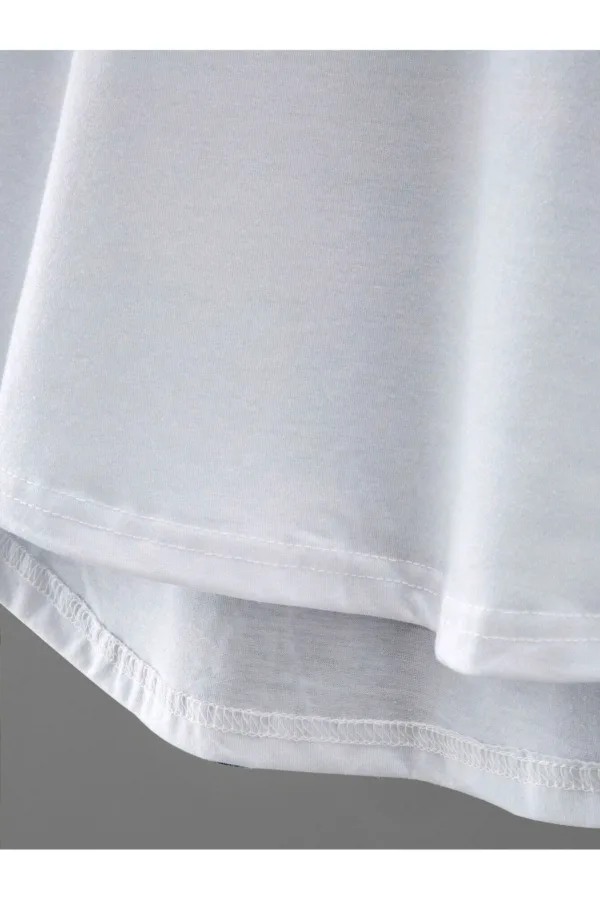 Gül Baskılı Slim Fit Oval Kesim T-Shirt - L-alttext5