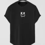 Gülücük Baskılı Slim Fit Oval Kesim T-Shirt-alttext1