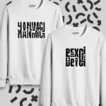 Hanımcı Beyci Sevgili Çift Kombini Katlamalı Tasarım Bisiklet Yaka 2'li Set - S/S-alttext1