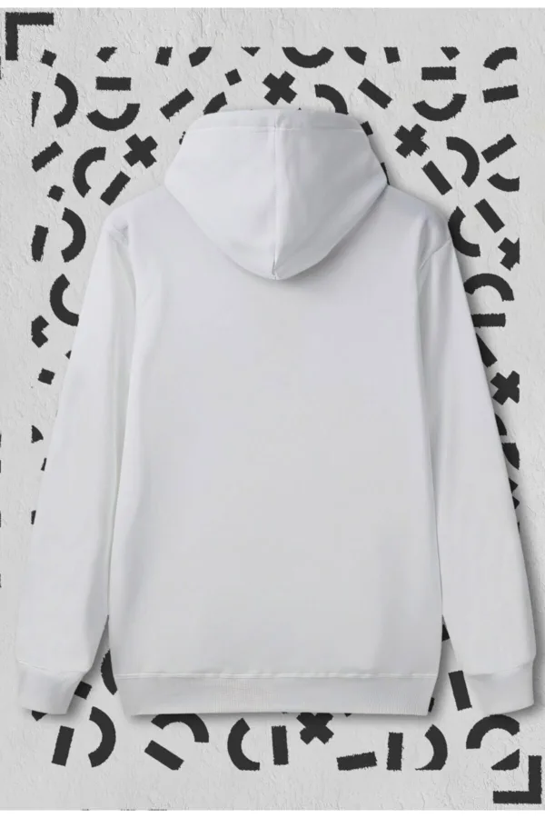 Hanımcı Beyci Sevgili Çift Kombini Katlamalı Tasarım Kapüşonlu Beyaz Sweatshirt 2'li Set - L/XL-alttext5