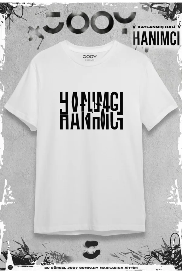 Hanımcı Beyci Sevgili Kombini Katlamalı Tasarım Beyaz Oversize Tshirt 2'li Set - S-alttext3